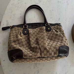 Gucci Brown Monogram Women's Bag  Authentic